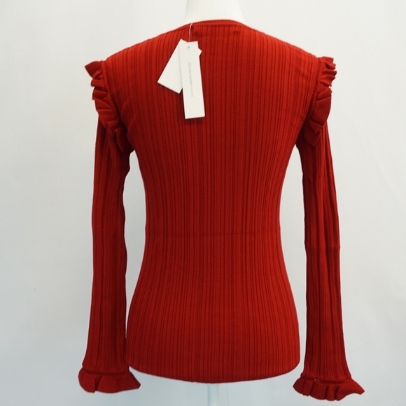 One Grey Day Ribbed Knit Ruffled Pullover Top - Picture 4 of 8